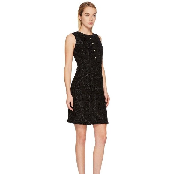 Kate Spade Sparkle Tweed Pearl Button Dress- Size 0 - Picture 13 of 16